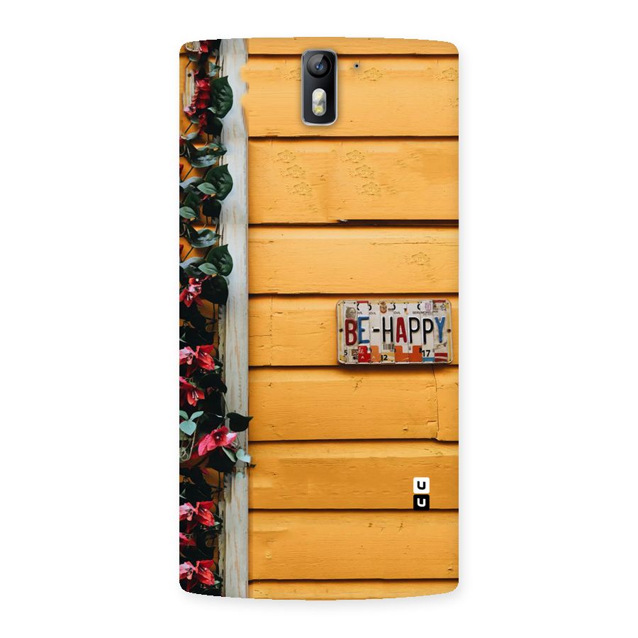 Be Happy Yellow Wall Back Case for One Plus One