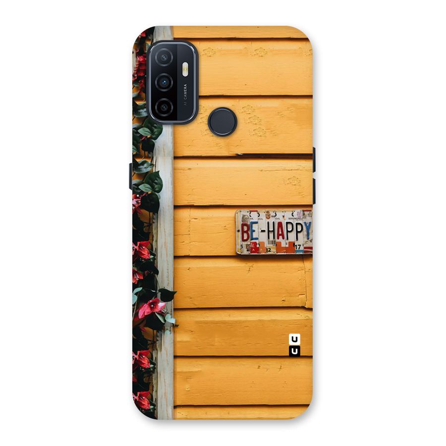 Be Happy Yellow Wall Back Case for Oppo A32