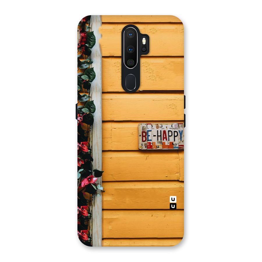 Be Happy Yellow Wall Back Case for Oppo A5 (2020)