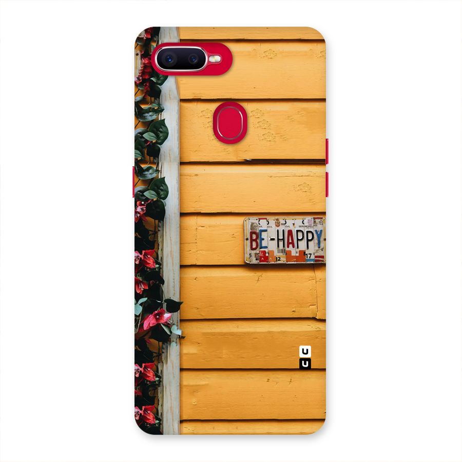 Be Happy Yellow Wall Back Case for Oppo F9 Pro