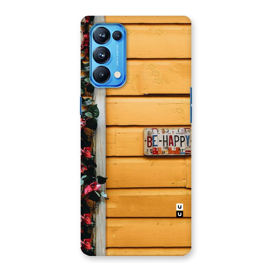 Be Happy Yellow Wall Back Case for Oppo Reno5 Pro 5G