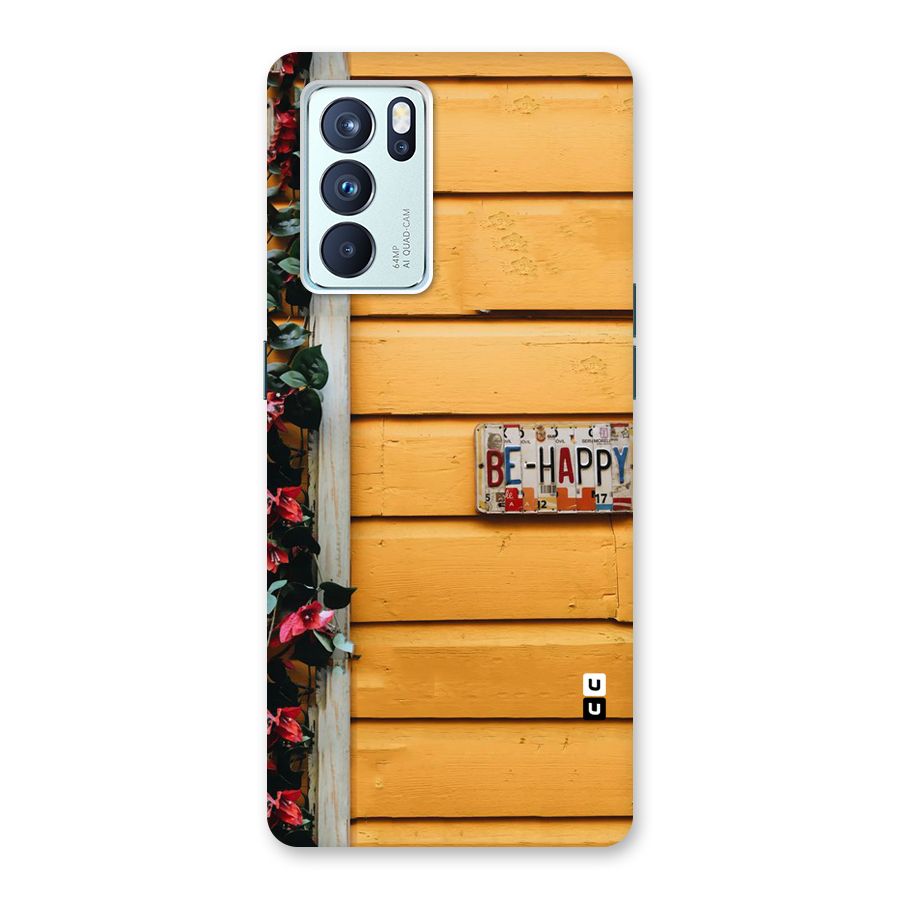 Be Happy Yellow Wall Back Case for Oppo Reno6 Pro 5G