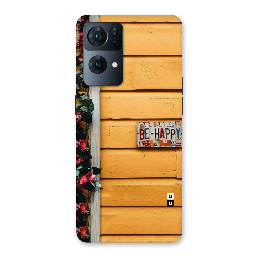 Be Happy Yellow Wall Back Case for Oppo Reno7 Pro 5G