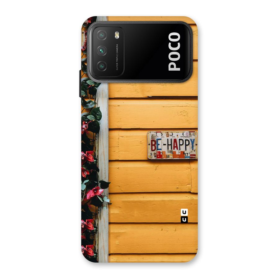 Be Happy Yellow Wall Back Case for Poco M3