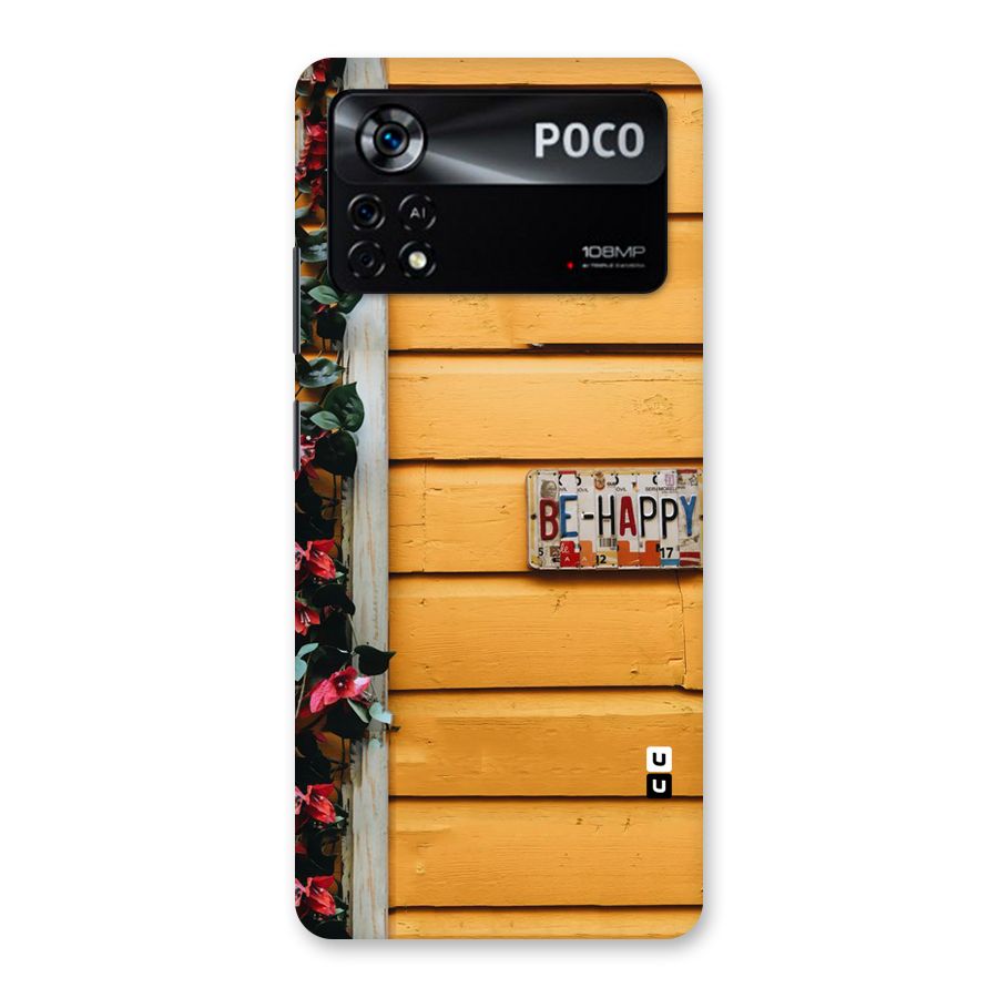 Be Happy Yellow Wall Back Case for Poco X4 Pro 5G