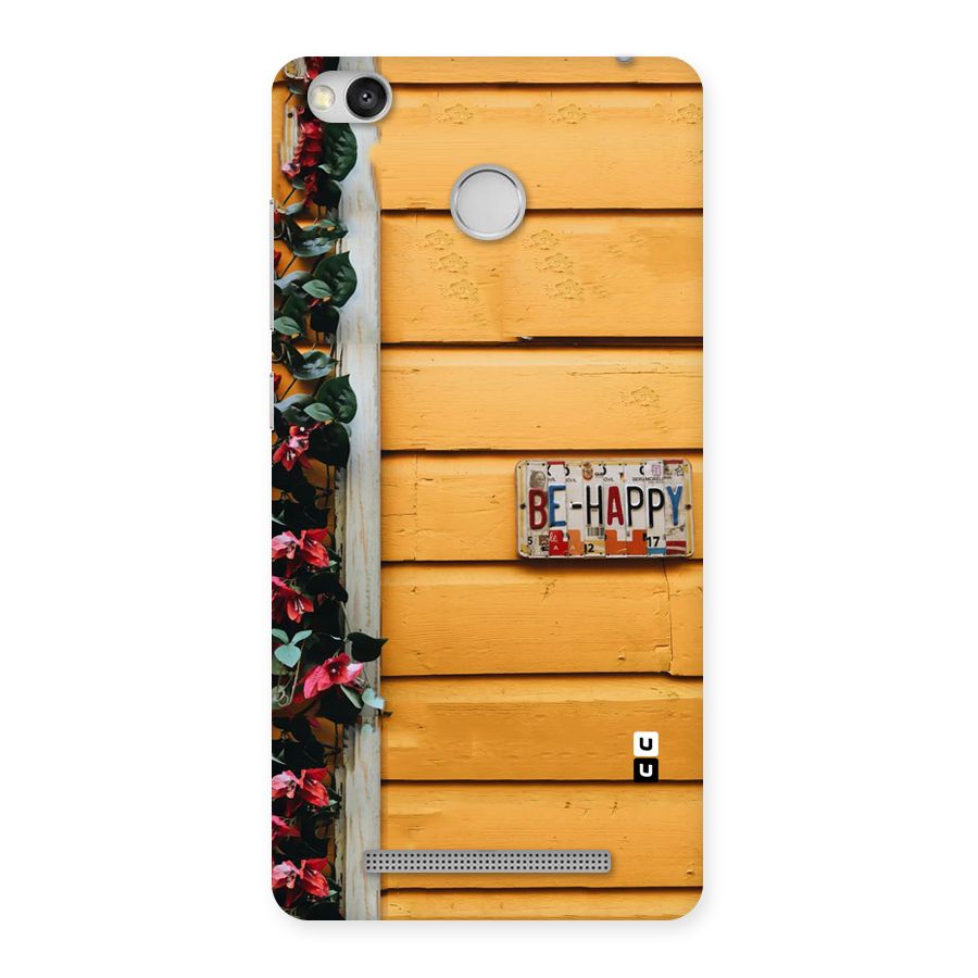 Be Happy Yellow Wall Back Case for Redmi 3S Prime