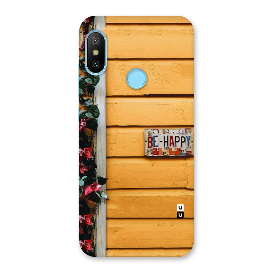 Be Happy Yellow Wall Back Case for Redmi 6 Pro
