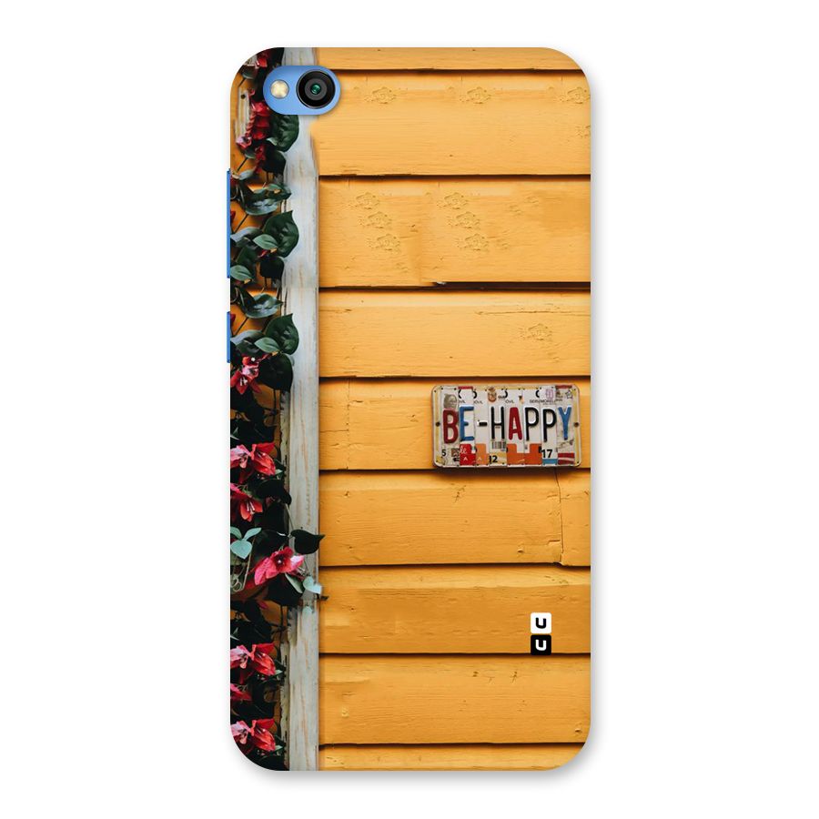 Be Happy Yellow Wall Back Case for Redmi Go