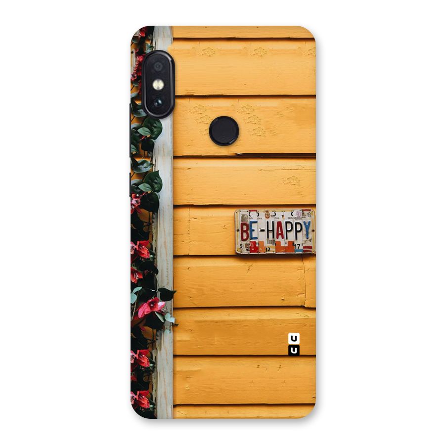 Be Happy Yellow Wall Back Case for Redmi Note 5 Pro