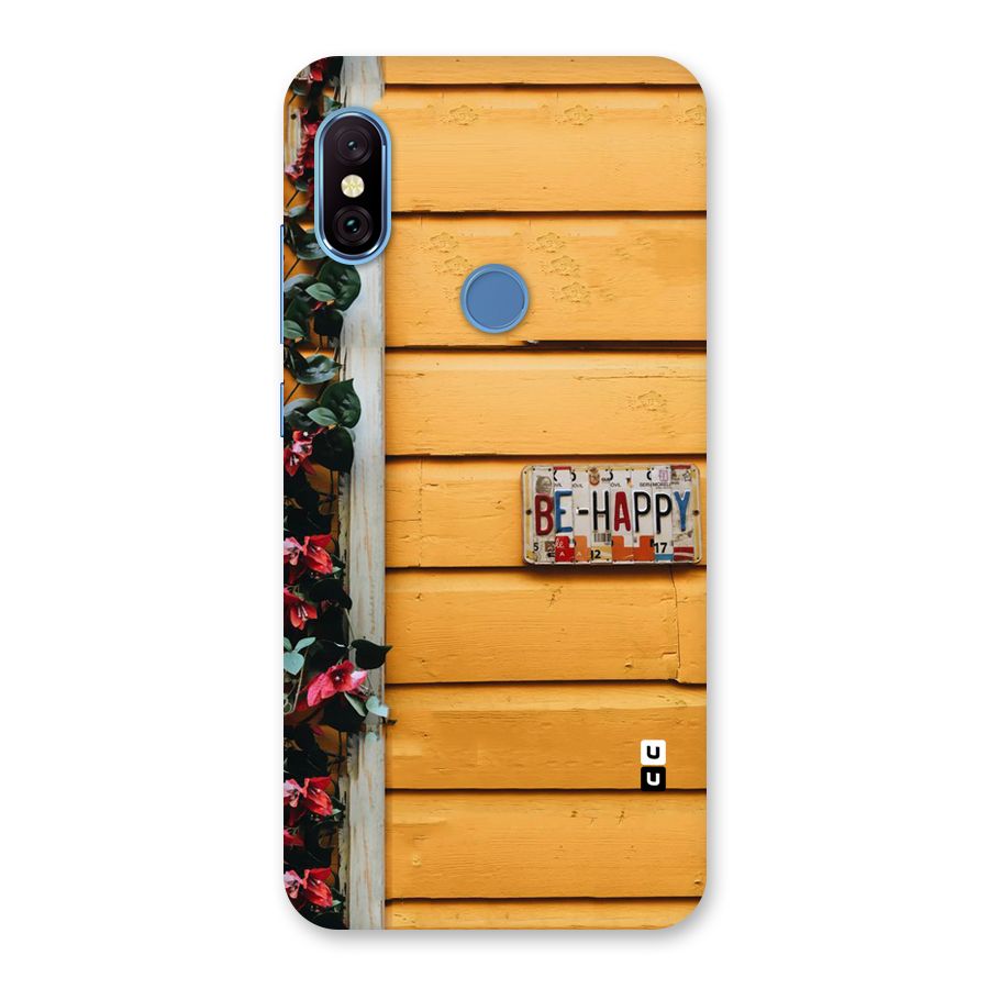 Be Happy Yellow Wall Back Case for Redmi Note 6 Pro