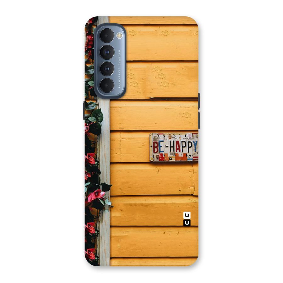 Be Happy Yellow Wall Back Case for Reno4 Pro