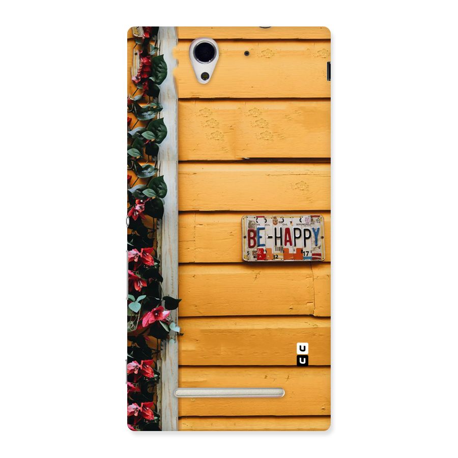 Be Happy Yellow Wall Back Case for Sony Xperia C3