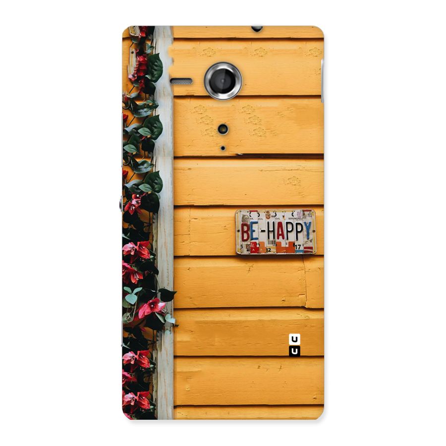 Be Happy Yellow Wall Back Case for Sony Xperia SP