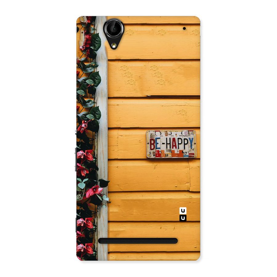 Be Happy Yellow Wall Back Case for Sony Xperia T2