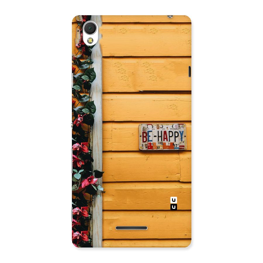 Be Happy Yellow Wall Back Case for Sony Xperia T3