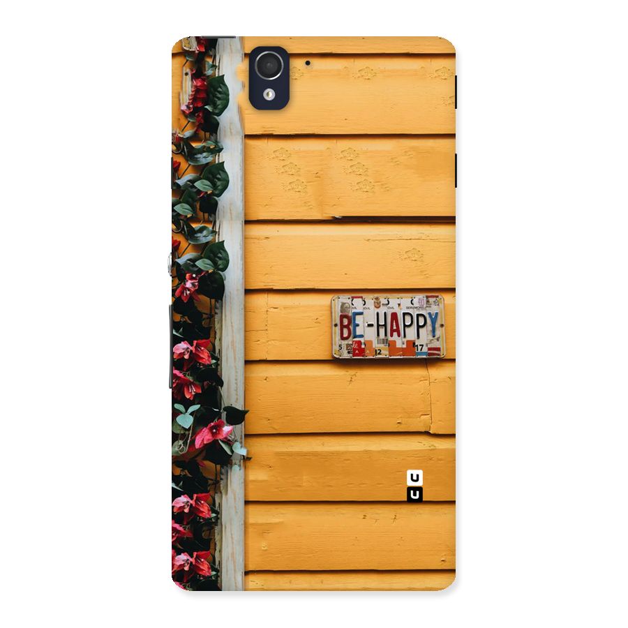 Be Happy Yellow Wall Back Case for Sony Xperia Z