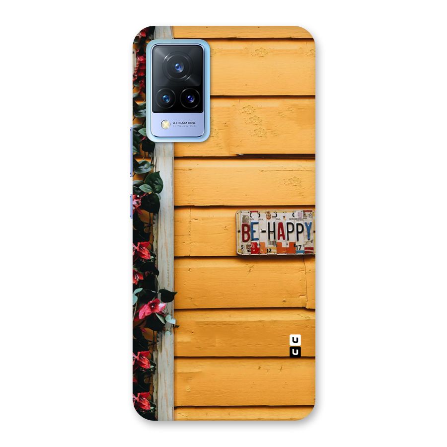 Be Happy Yellow Wall Back Case for Vivo V21 5G