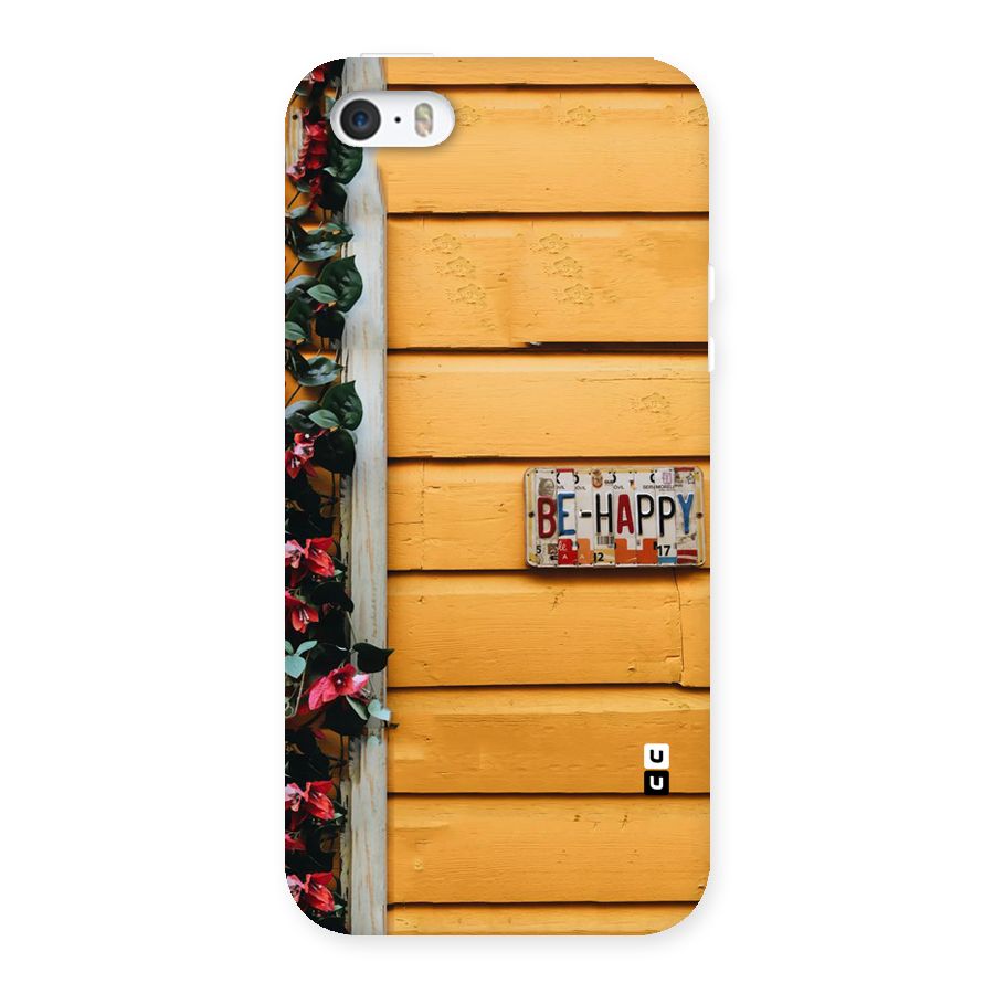 Be Happy Yellow Wall Back Case for iPhone SE