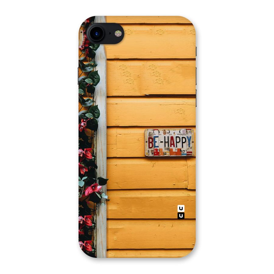 Be Happy Yellow Wall Back Case for iPhone SE 2020