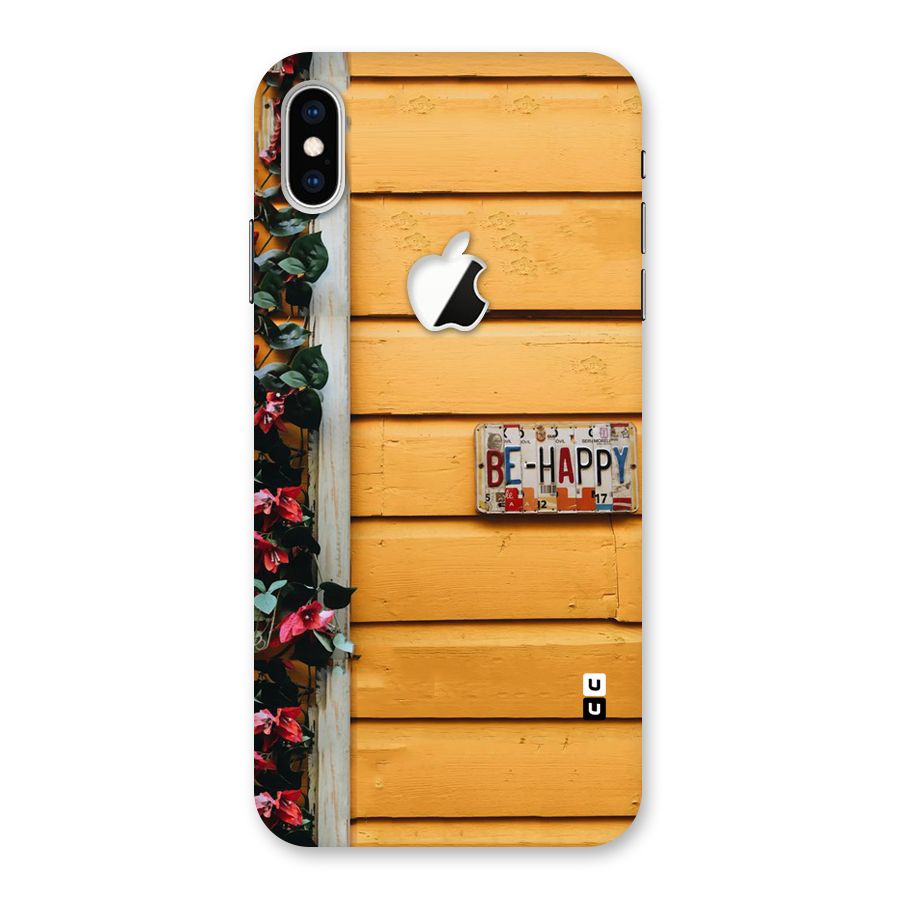 Be Happy Yellow Wall Back Case for iPhone XS Max Apple Cut