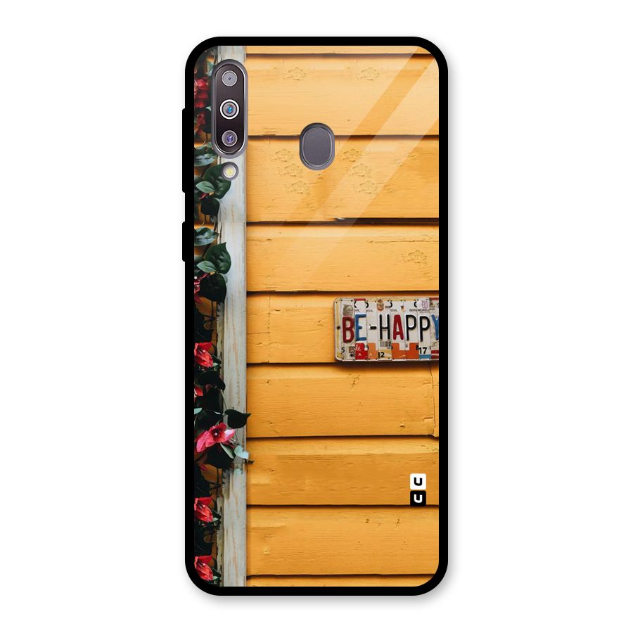 Be Happy Yellow Wall Glass Back Case for Galaxy M30
