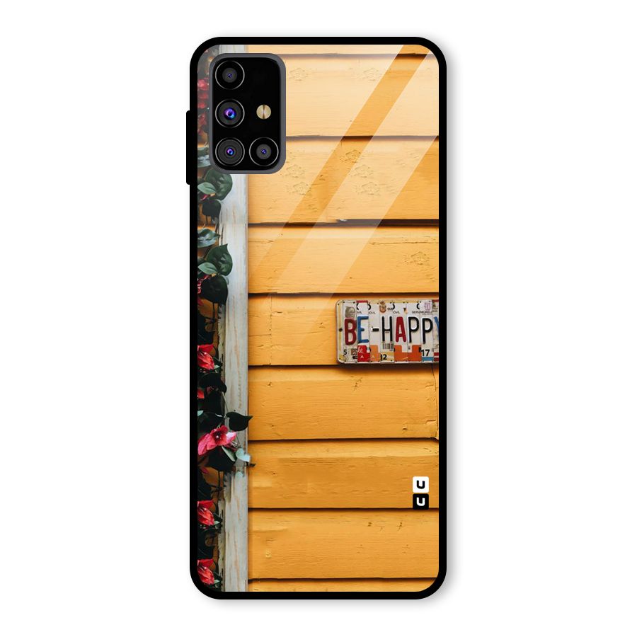 Be Happy Yellow Wall Glass Back Case for Galaxy M31s