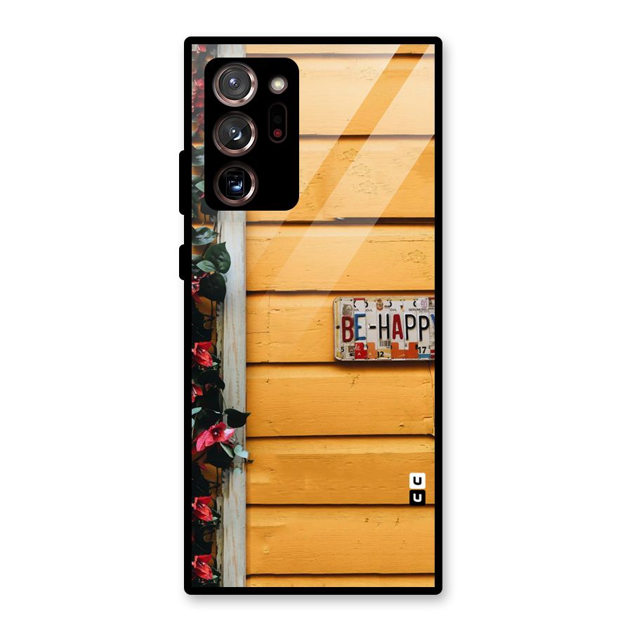 Be Happy Yellow Wall Glass Back Case for Galaxy Note 20 Ultra