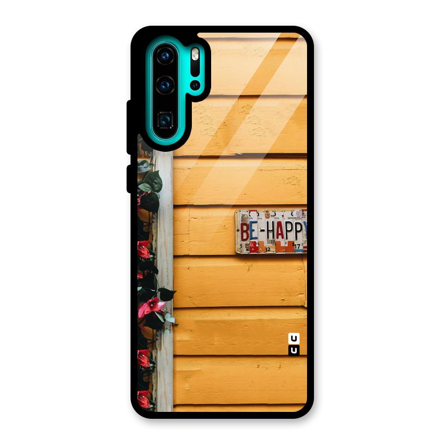 Be Happy Yellow Wall Glass Back Case for Huawei P30 Pro