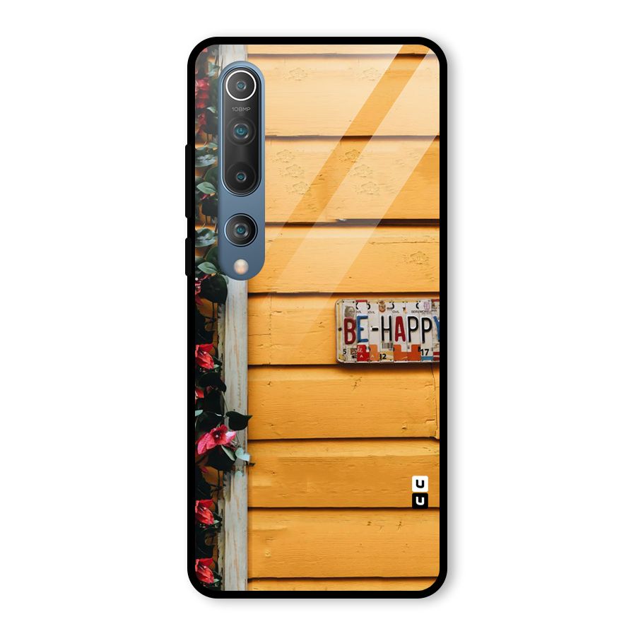 Be Happy Yellow Wall Glass Back Case for Mi 10