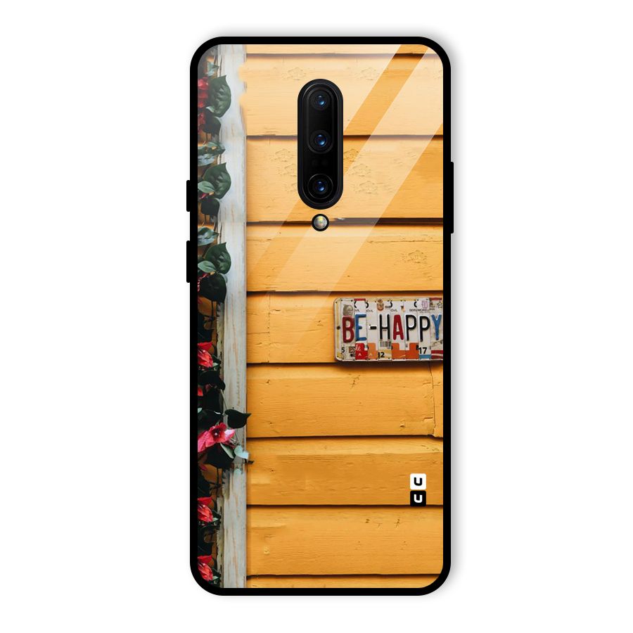 Be Happy Yellow Wall Glass Back Case for OnePlus 7 Pro