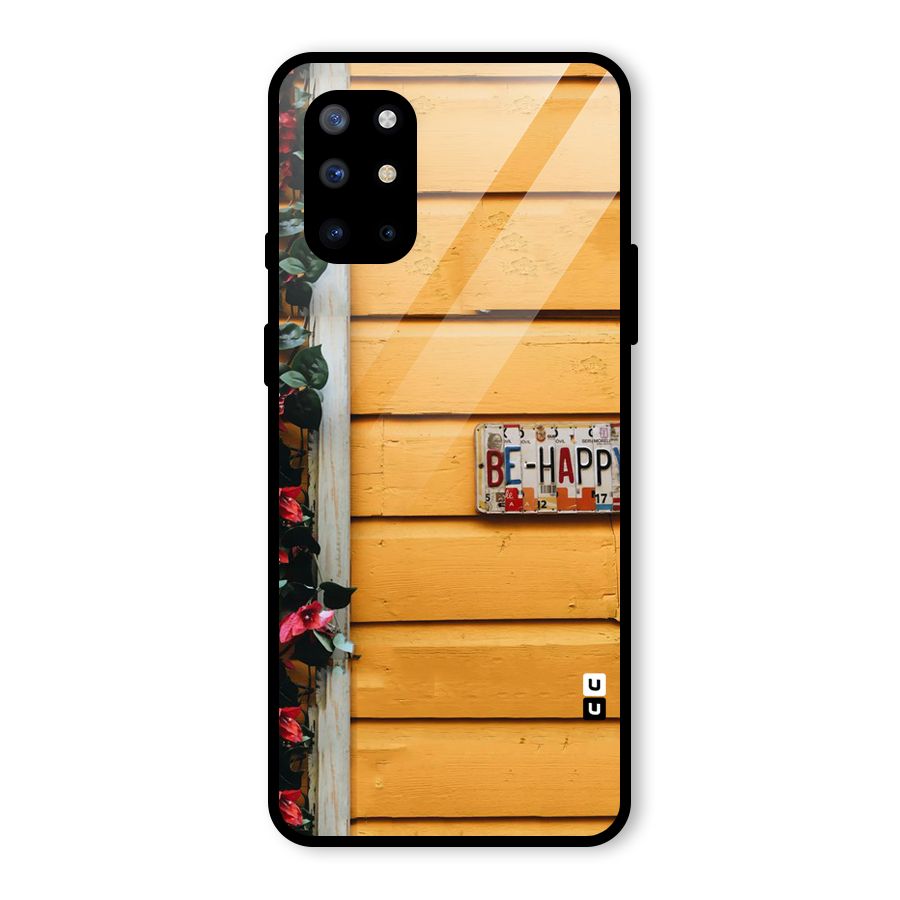 Be Happy Yellow Wall Glass Back Case for OnePlus 8T