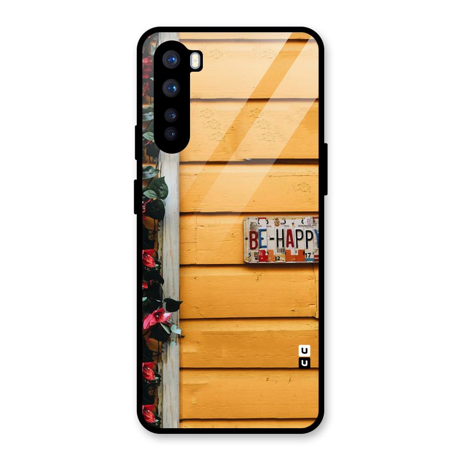 Be Happy Yellow Wall Glass Back Case for OnePlus Nord