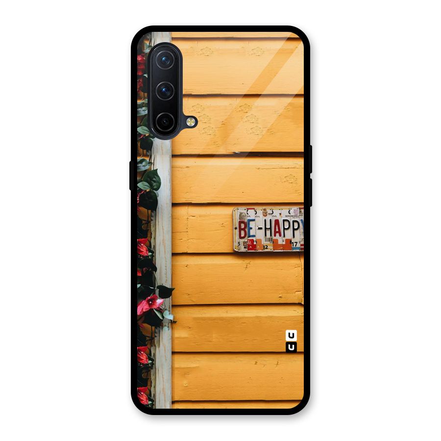 Be Happy Yellow Wall Glass Back Case for OnePlus Nord CE 5G