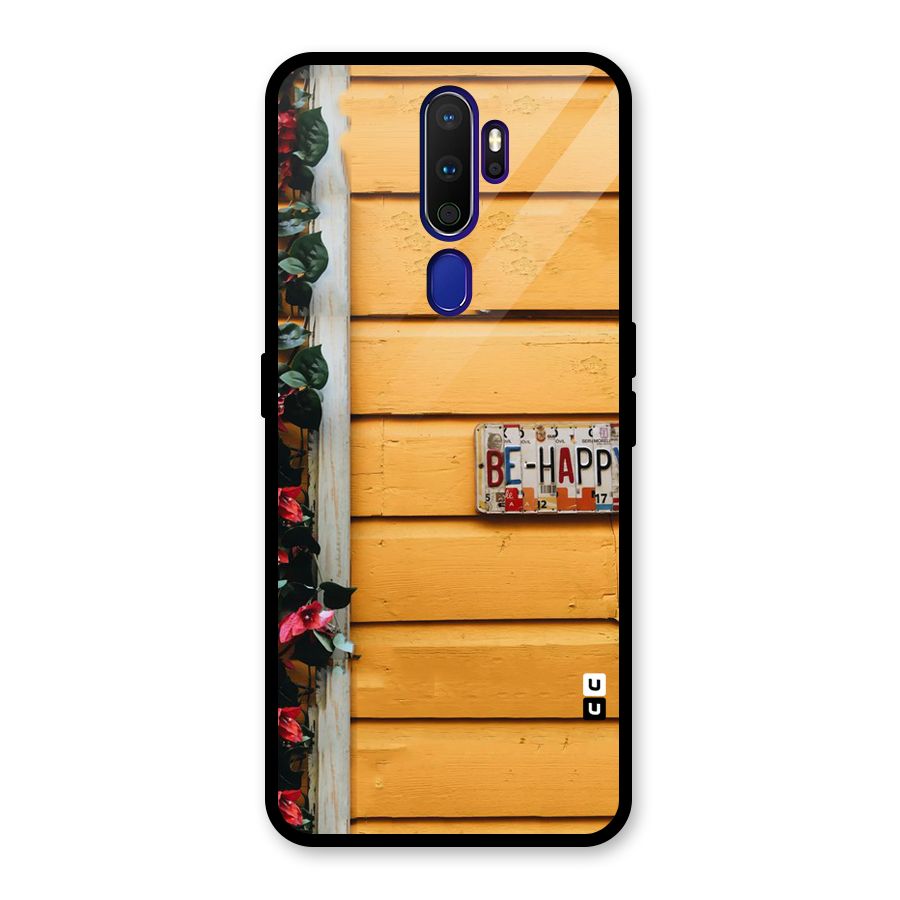 Be Happy Yellow Wall Glass Back Case for Oppo A9 (2020)