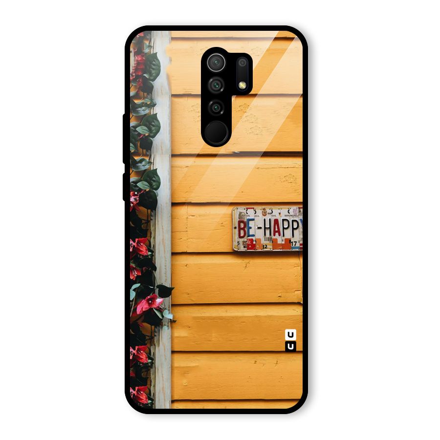 Be Happy Yellow Wall Glass Back Case for Poco M2