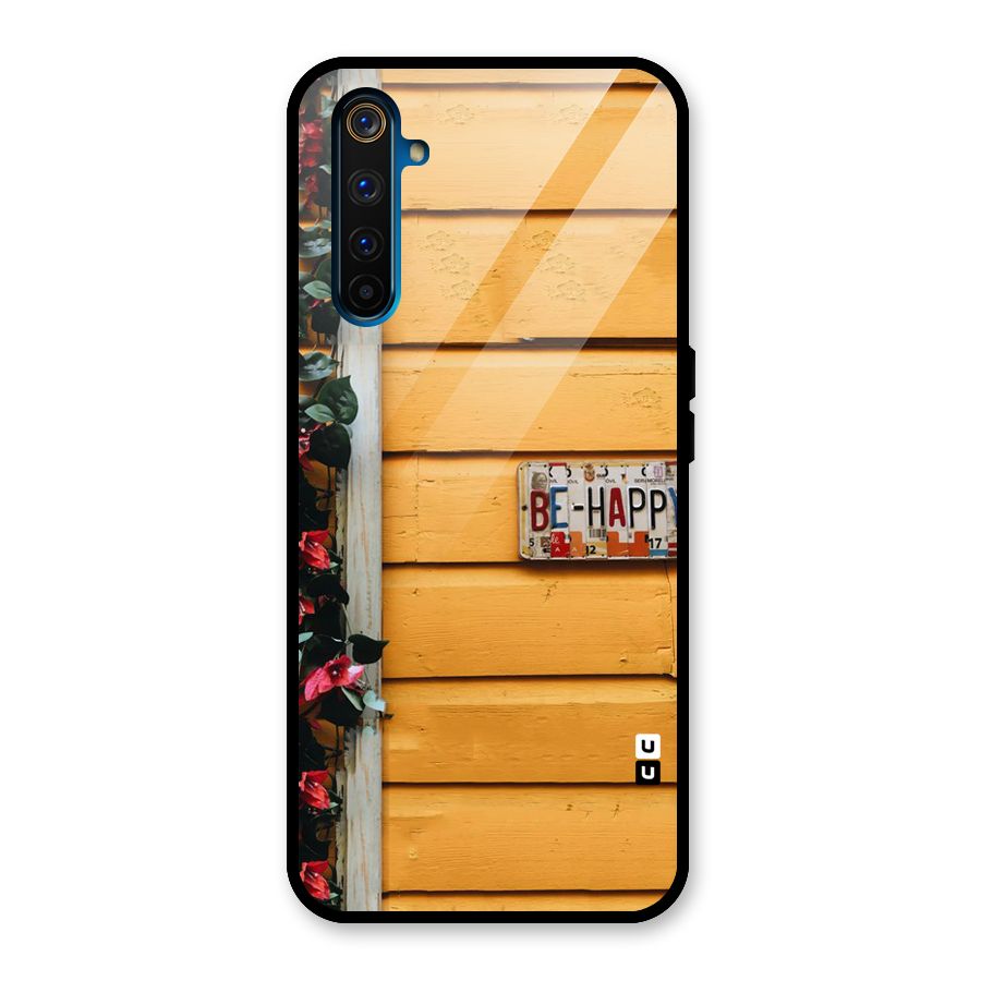 Be Happy Yellow Wall Glass Back Case for Realme 6 Pro