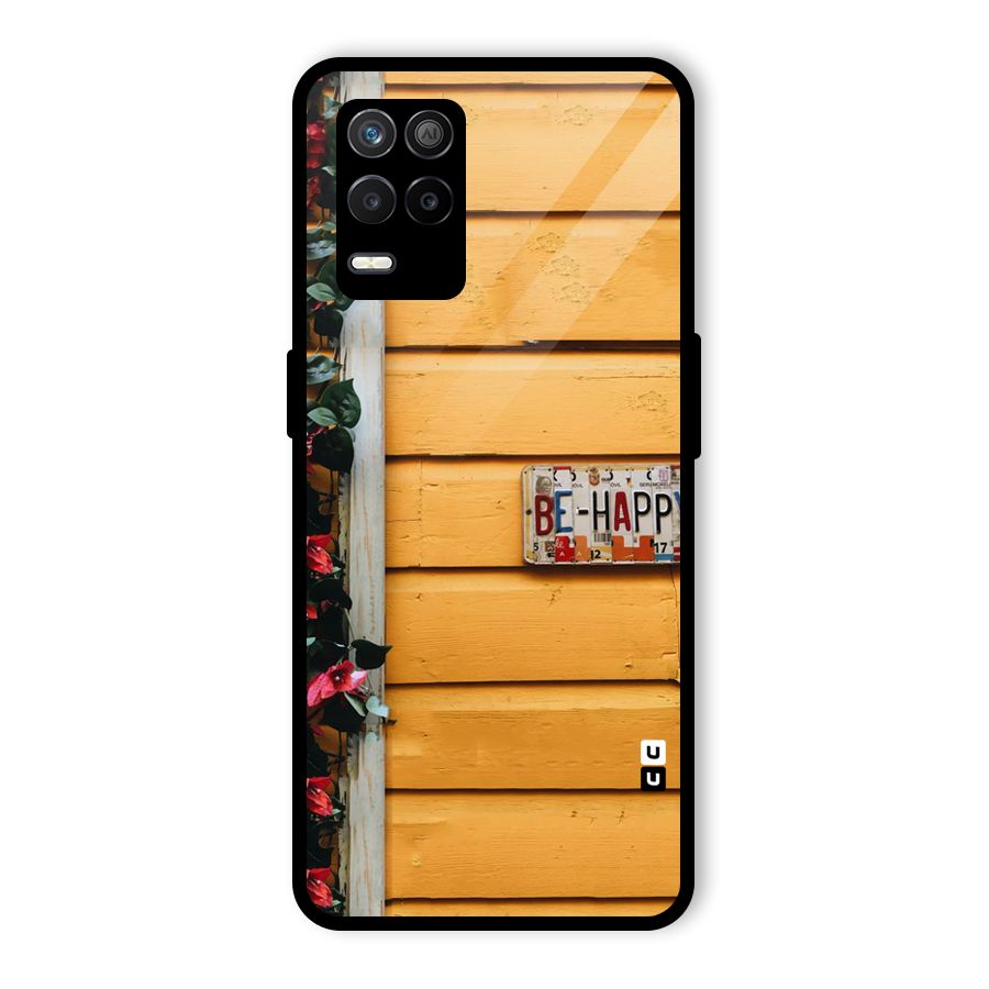 Be Happy Yellow Wall Glass Back Case for Realme 8 5G
