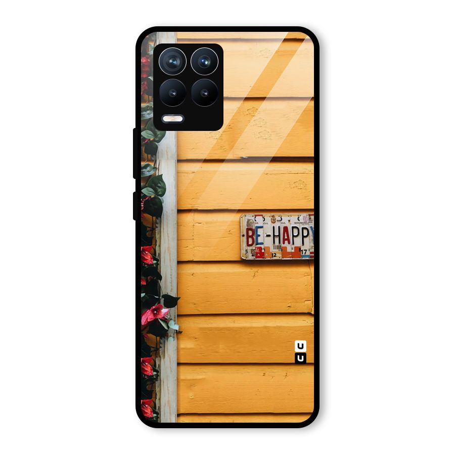 Be Happy Yellow Wall Glass Back Case for Realme 8 Pro