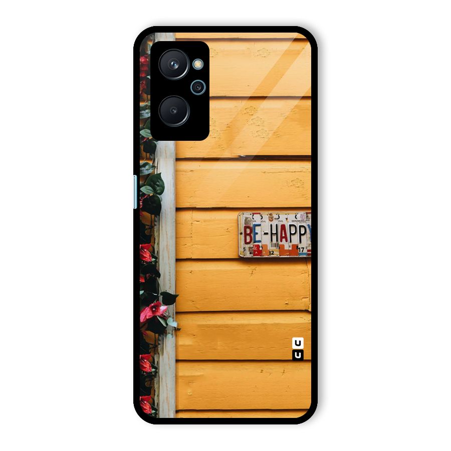 Be Happy Yellow Wall Glass Back Case for Realme 9i