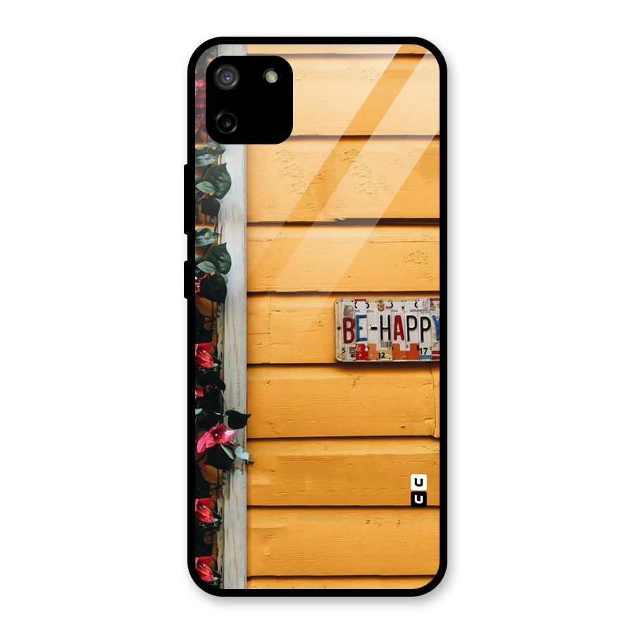 Be Happy Yellow Wall Glass Back Case for Realme C11