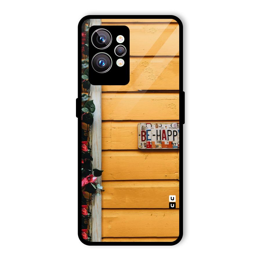 Be Happy Yellow Wall Glass Back Case for Realme GT2 Pro