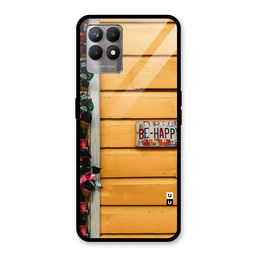 Be Happy Yellow Wall Glass Back Case for Realme Narzo 50