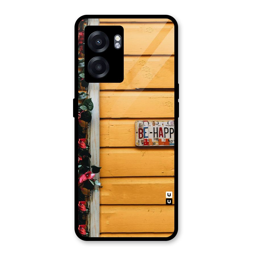 Be Happy Yellow Wall Glass Back Case for Realme Narzo 50 5G