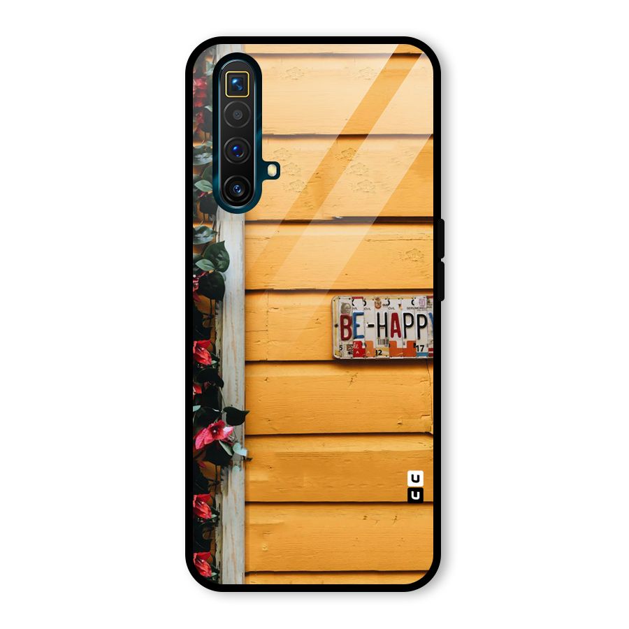 Be Happy Yellow Wall Glass Back Case for Realme X3