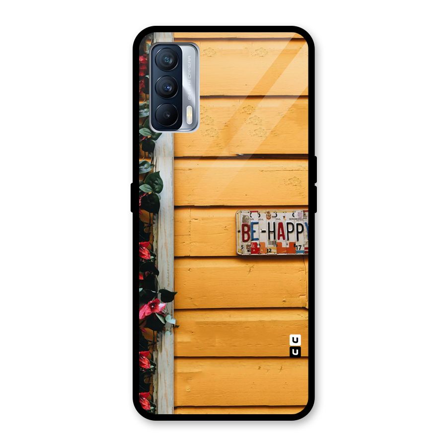 Be Happy Yellow Wall Glass Back Case for Realme X7