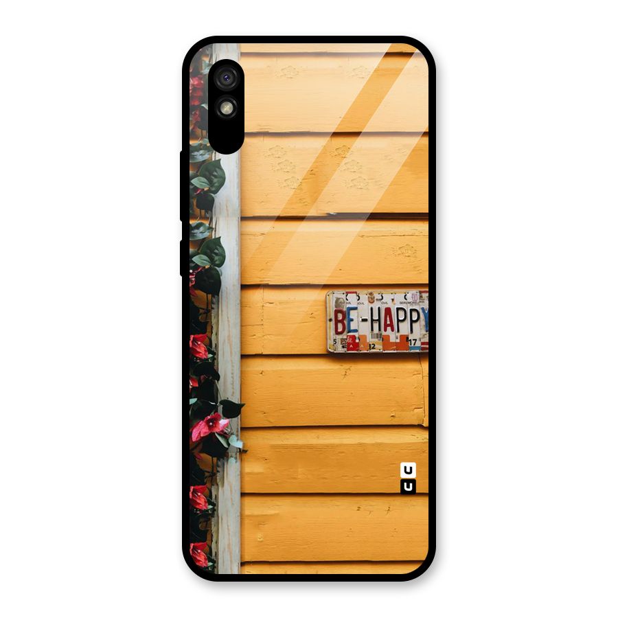 Be Happy Yellow Wall Glass Back Case for Redmi 9i