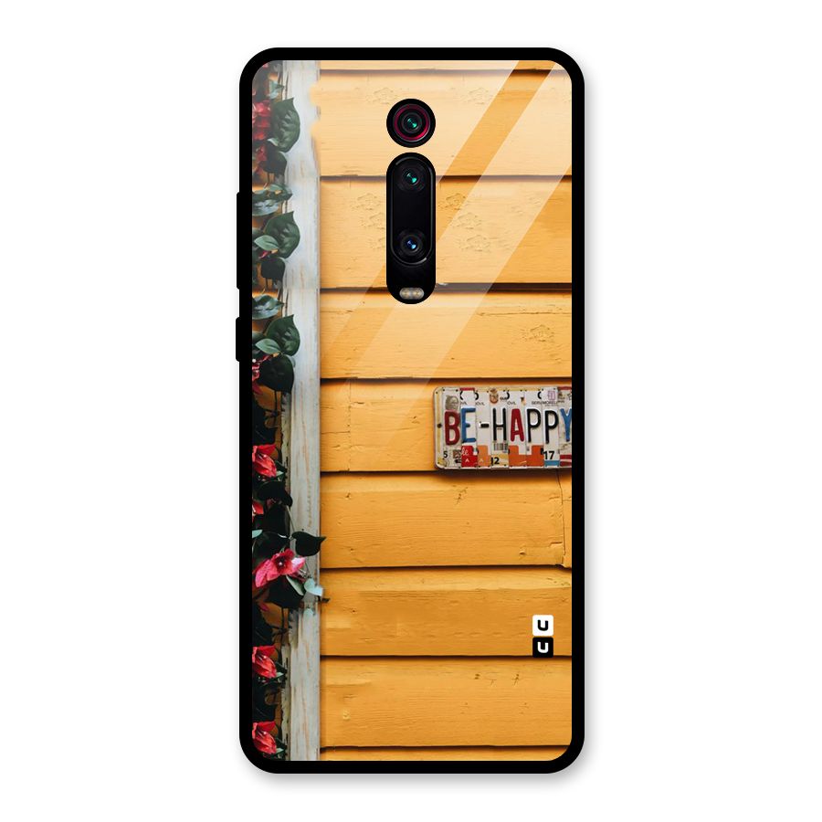 Be Happy Yellow Wall Glass Back Case for Redmi K20 Pro