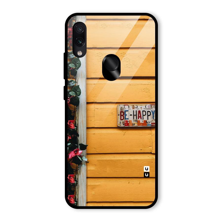 Be Happy Yellow Wall Glass Back Case for Redmi Note 7 Pro