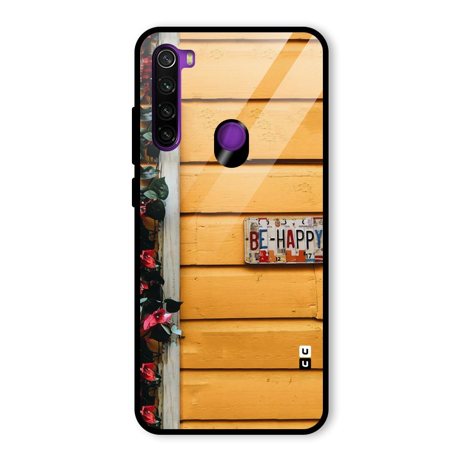 Be Happy Yellow Wall Glass Back Case for Redmi Note 8