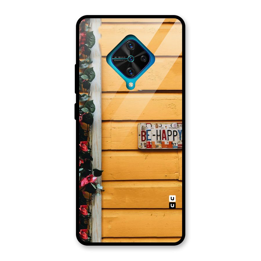 Be Happy Yellow Wall Glass Back Case for Vivo S1 Pro